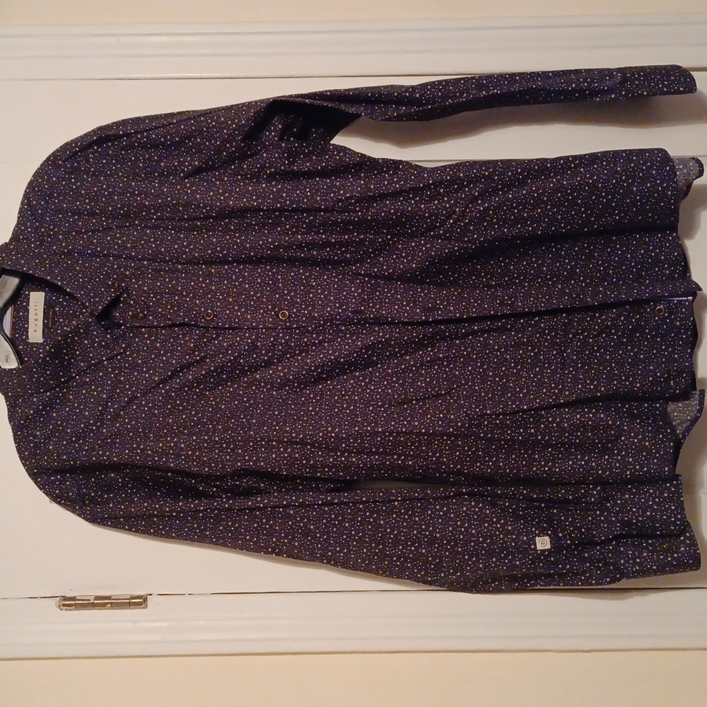 Bugatti mens casual shirt. Sz XXL, black w/ small floral pattern